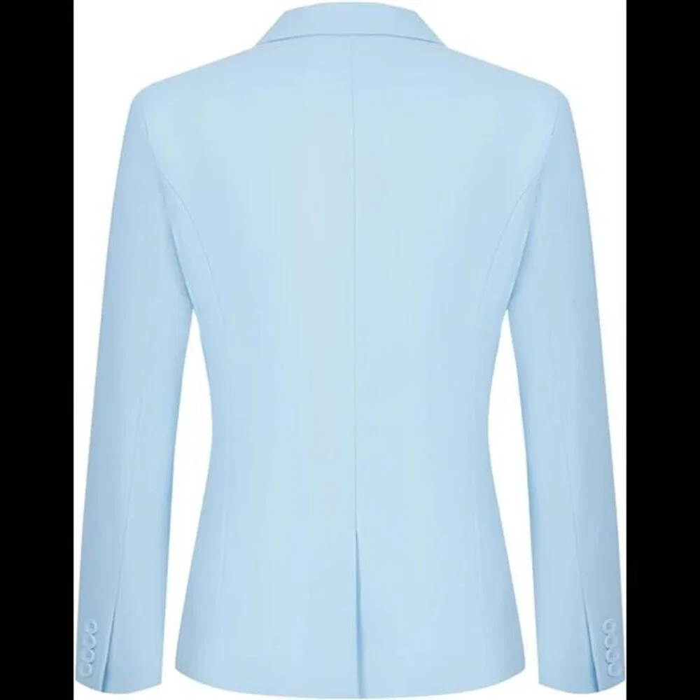 Women's 2 Piece Slim Fit Business Suit Blazer Jacket Pants Set - Office Work - Picture 4 of 6